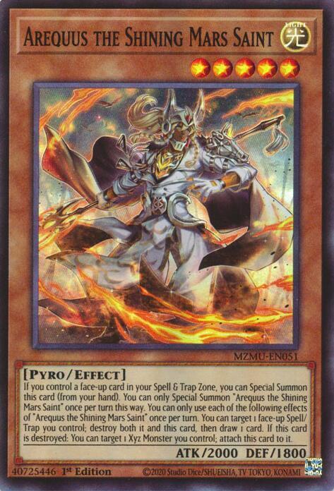 Arequus the Shining Mars Saint MZMU-EN051 (Maze of Muertos)  - 1st Edition