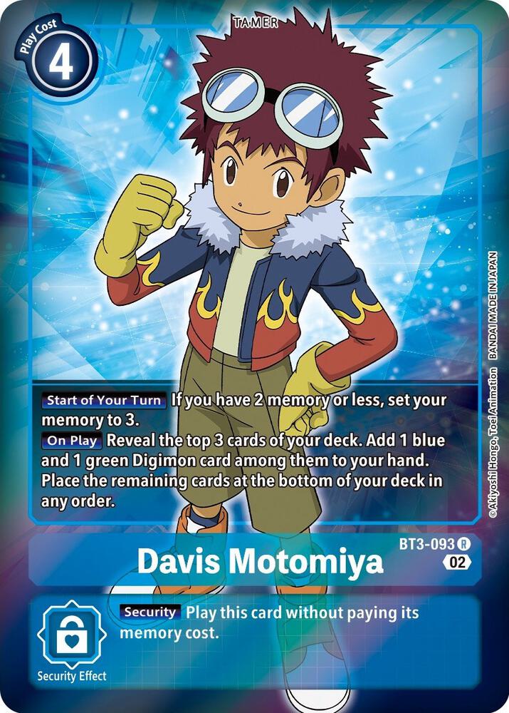 Davis Motomiya Alternate Art BT3-093 R (Starter Deck 12: Jesmon)  - Foil