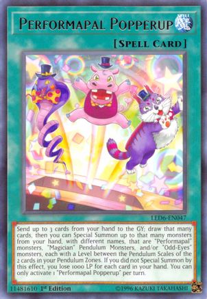 Performapal Popperup (LED6-EN047) - Rare - Unlimited - Legendary Duelists: Magical Hero