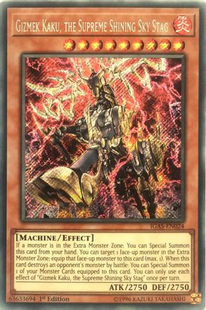 Gizmek Kaku, the Supreme Shining Sky Stag (IGAS-EN024) - Secret Rare - Unlimited - Ignition Assault