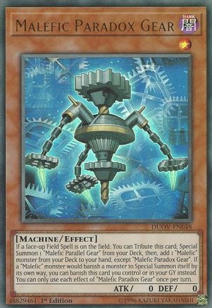Malefic Paradox Gear (DUOV-EN048) - Ultra Rare - 1st Edition - Duel Overload