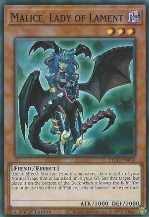 Malice, Lady of Lament (ETCO-EN035) - Super Rare - 1st Edition - Eternity Code