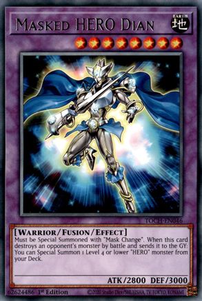 Masked HERO Dian (TOCH-EN046) - Rare - Toon Chaos