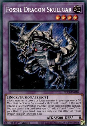 Fossil Dragon Skullgar (BLAR-EN010) - Secret Rare - Battles of Legend: Armageddon