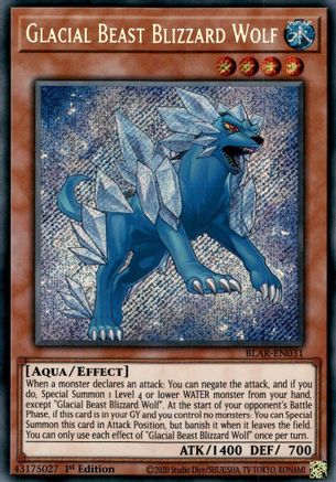 Glacial Beast Blizzard Wolf (BLAR-EN031) - Secret Rare - 1st Edition - Battles of Legend: Armageddon