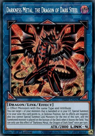 Darkness Metal, the Dragon of Dark Steel (BLAR-EN047) - Secret Rare - 1st Edition - Battles of Legend: Armageddon