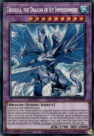 Trishula, the Dragon of Icy Imprisonment (BLAR-EN048) - Secret Rare - 1st Edition - Battles of Legend: Armageddon