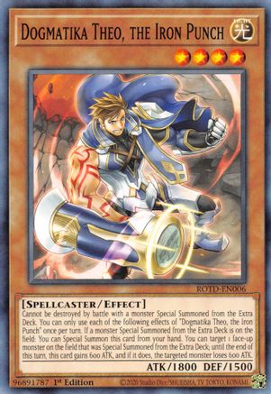Dogmatika Theo, the Iron Punch (ROTD-EN006) - Common - 1st Edition - Rise of the Duelist
