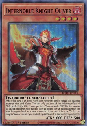 Infernoble Knight Oliver (ROTD-EN014) - Super Rare - 1st Edition - Rise of the Duelist