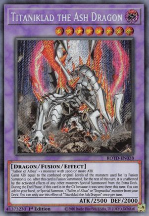 Titaniklad the Ash Dragon (ROTD-EN038) - Secret Rare - 1st Edition - Rise of the Duelist
