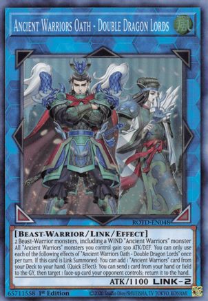 Ancient Warriors Oath - Double Dragon Lords (ROTD-EN048) - Super Rare - 1st Edition - Rise of the Duelist