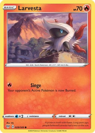 Larvesta 29/189  - Common - SWSH03: Darkness Ablaze