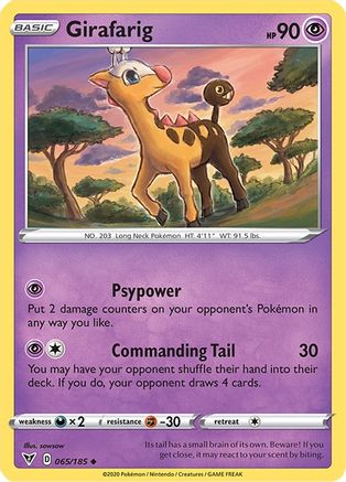 Girafarig 65/185  - Uncommon - SWSH04: Vivid Voltage