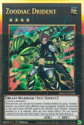 Zoodiac Drident (MAGO-EN036) - Premium Gold Rare - 1st Edition - Maximum Gold