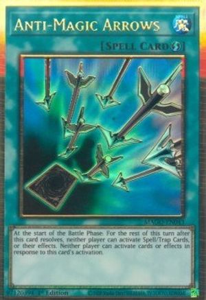 Anti-Magic Arrows (MAGO-EN043) - Premium Gold Rare - 1st Edition - Maximum Gold