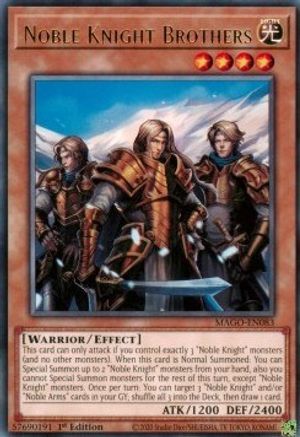 Noble Knight Brothers (MAGO-EN083) - Rare - 1st Edition - Maximum Gold