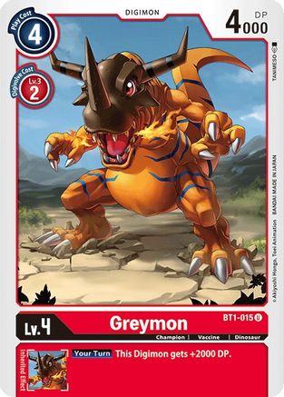 Greymon - BT1-015 (BT1-015)  Uncommon - Release Special Booster 1.0