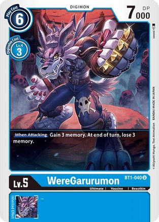 WereGarurumon - BT1-040 (BT1-040)  Uncommon - Release Special Booster 1.0