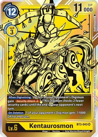 Kentaurosmon (Alternate Art) (BT3-043) Foil Super Rare - Release Special Booster 1.0