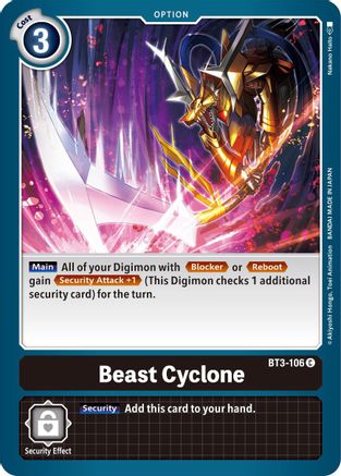 Beast Cyclone (BT3-106)  Common - Release Special Booster 1.5