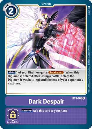 Dark Despair (BT3-108)  Rare - Release Special Booster 1.5