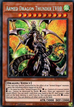 Armed Dragon Thunder LV10 (BLVO-EN001) - Secret Rare - 1st Edition - Blazing Vortex