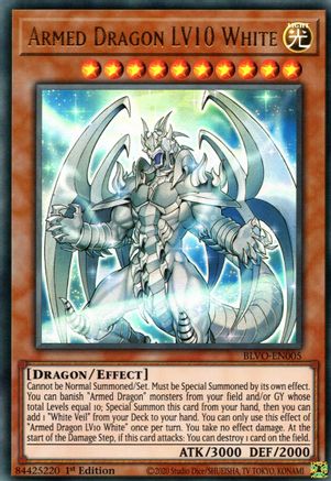 Armed Dragon LV10 White (BLVO-EN005) - Ultra Rare - Blazing Vortex