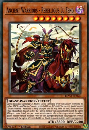 Ancient Warriors - Rebellious Lu Feng (BLVO-EN025) - Super Rare - Blazing Vortex