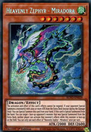 Heavenly Zephyr - Miradora (BLVO-EN029) - Secret Rare - Blazing Vortex