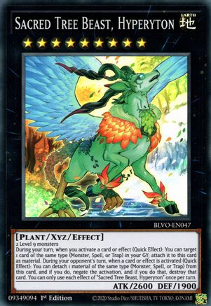 Sacred Tree Beast, Hyperyton (BLVO-EN047) - Super Rare - 1st Edition - Blazing Vortex