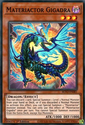 Materiactor Gigadra (BLVO-EN081) - Super Rare - 1st Edition - Blazing Vortex