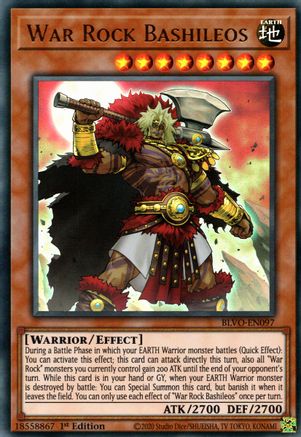 War Rock Bashileos (BLVO-EN097) - Ultra Rare - 1st Edition - Blazing Vortex