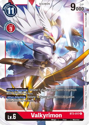 Valkyrimon (BT3-017)  Uncommon - Release Special Booster 1.5
