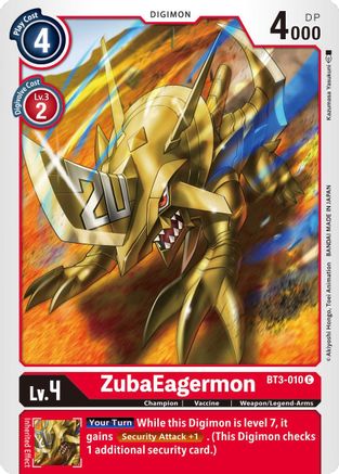 ZubaEagermon (BT3-010)  Common - Release Special Booster 1.5
