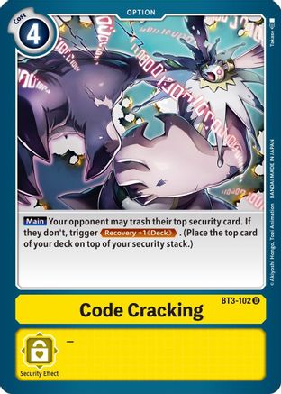 Code Cracking (BT3-102)  Uncommon - Release Special Booster 1.5