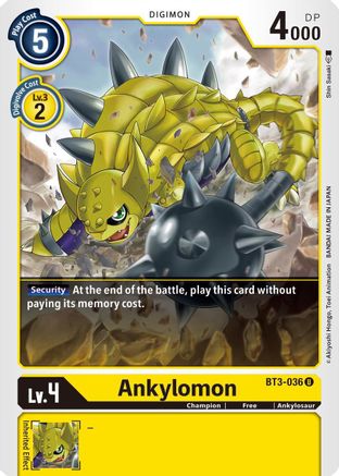 Ankylomon (BT3-036)  Uncommon - Release Special Booster 1.5