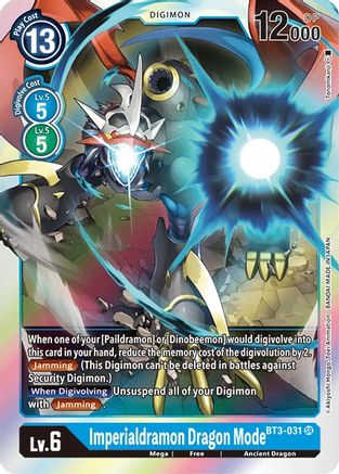 Imperialdramon Dragon Mode (BT3-031) Foil Super Rare - Release Special Booster 1.5