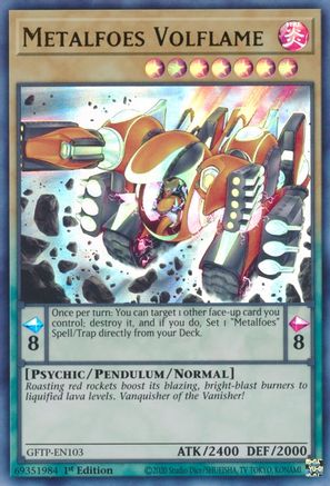 Metalfoes Volflame (GFTP-EN103) - Ultra Rare - 1st Edition - Ghosts From the Past