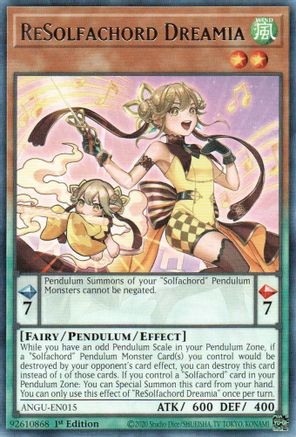 ReSolfachord Dreamia (ANGU-EN015) - Rare - 1st Edition - Ancient Guardians