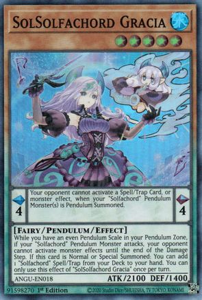 SolSolfachord Gracia (ANGU-EN018) - Super Rare - 1st Edition - Ancient Guardians