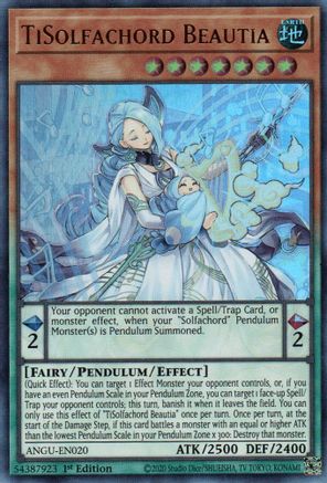TiSolfachord Beautia (ANGU-EN020) - Ultra Rare - 1st Edition - Ancient Guardians
