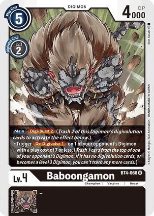 Baboongamon (BT4-068)  Uncommon - Great Legend