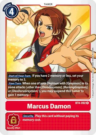 Marcus Damon (BT4-092)  Rare - Great Legend