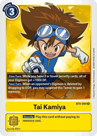 Tai Kamiya (BT4-094)  Rare - Great Legend