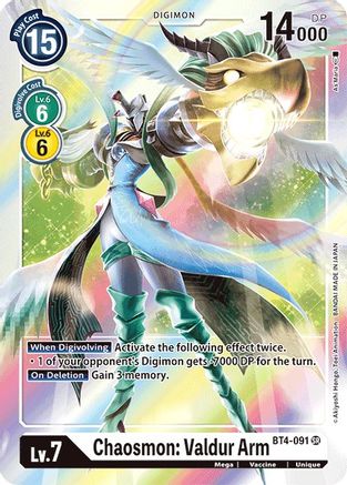Chaosmon: Valdur Arm (BT4-091) Foil Super Rare - Great Legend