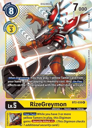 RizeGreymon - BT2-038 (Premium Pack Set 01) (BT2-038) Foil Promo - Release Special Booster 1.5