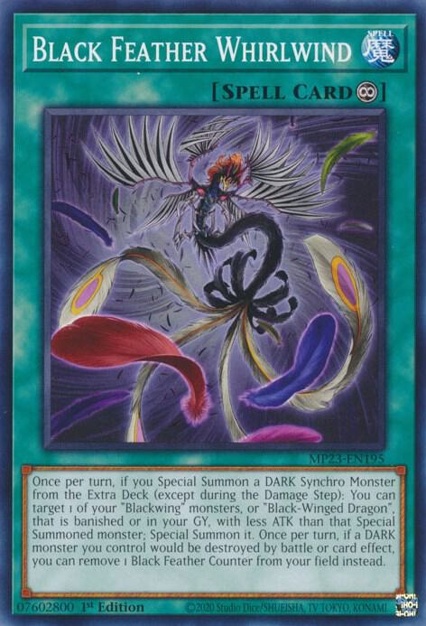 Black Feather Whirlwind MP23-EN195 (25th Anniversary Tin: Dueling Heroes Mega Pack)  - 1st Edition