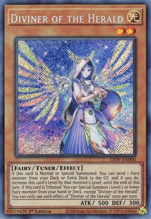 Diviner of the Herald (LIOV-EN000) - Secret Rare - 1st Edition - Lightning Overdrive
