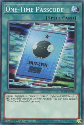 One-Time Passcode (EGS1-EN031) - Common - 1st Edition - Egyptian God Deck: Slifer the Sky Dragon