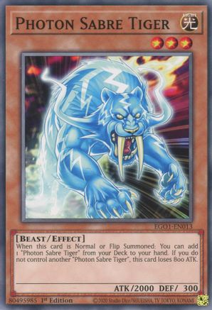 Photon Sabre Tiger (EGO1-EN013) - Common - 1st Edition - Egyptian God Deck: Obelisk the Tormentor